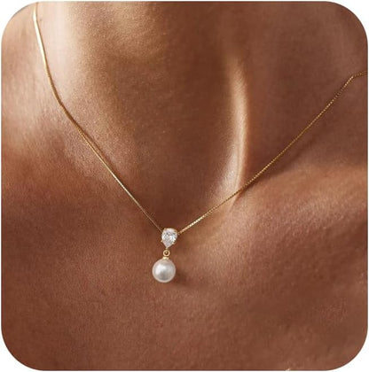 Pearl Necklaces 14K Gold Plated 