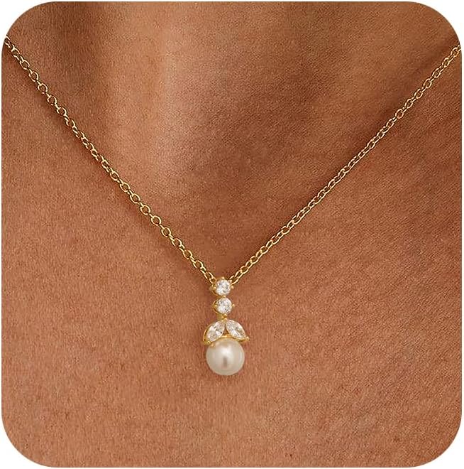 Pearl Necklaces 14K Gold Plated 