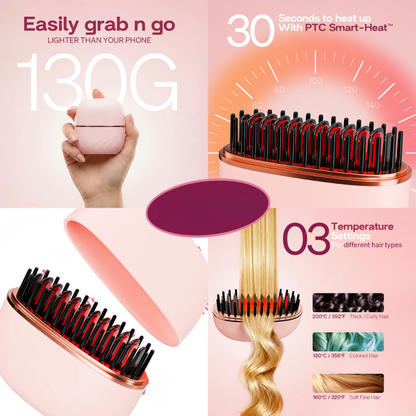 Portable Smart-Heat Hair Comb