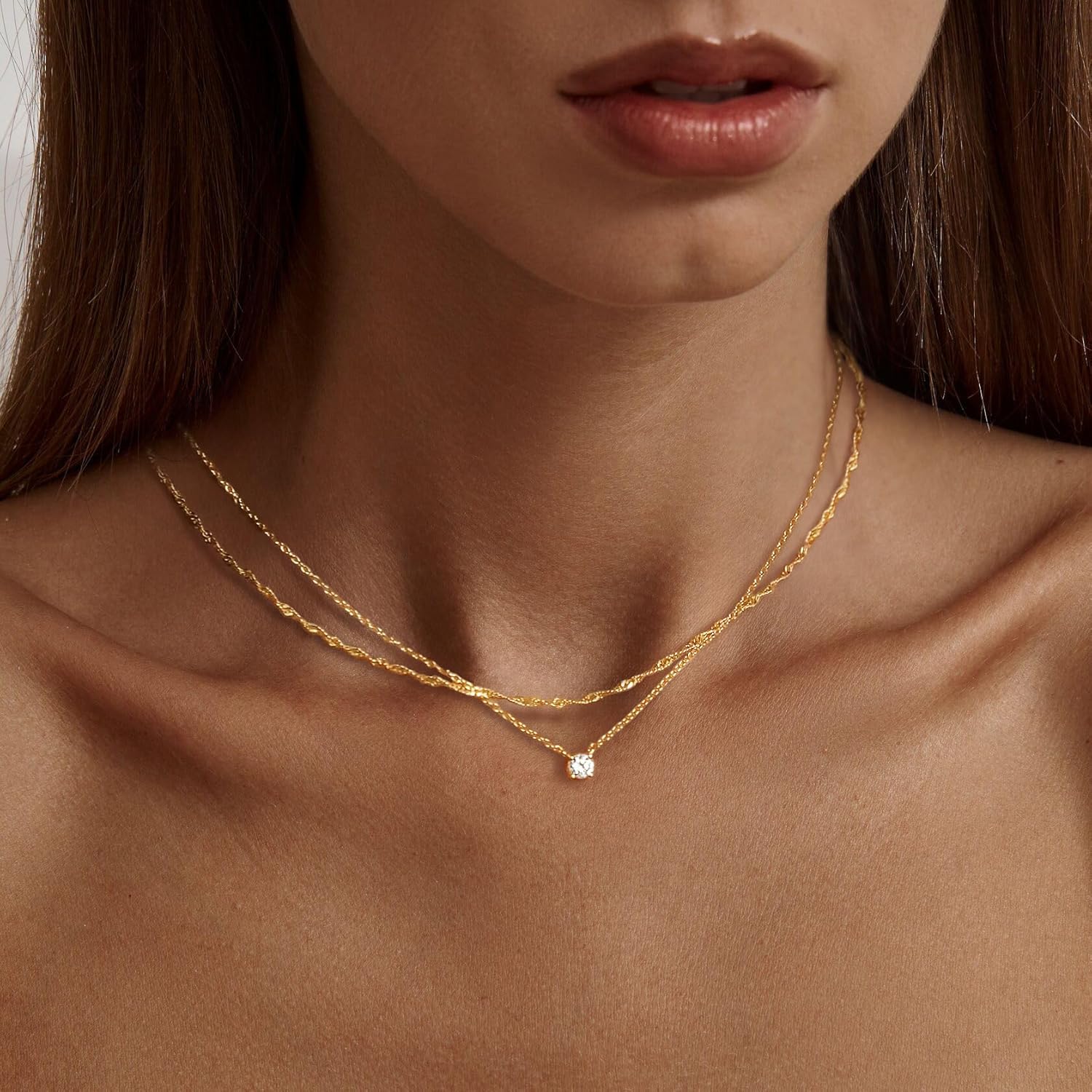 14K Gold Plated Layering Necklace