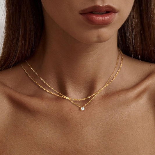 14K Gold Plated Layering Necklace