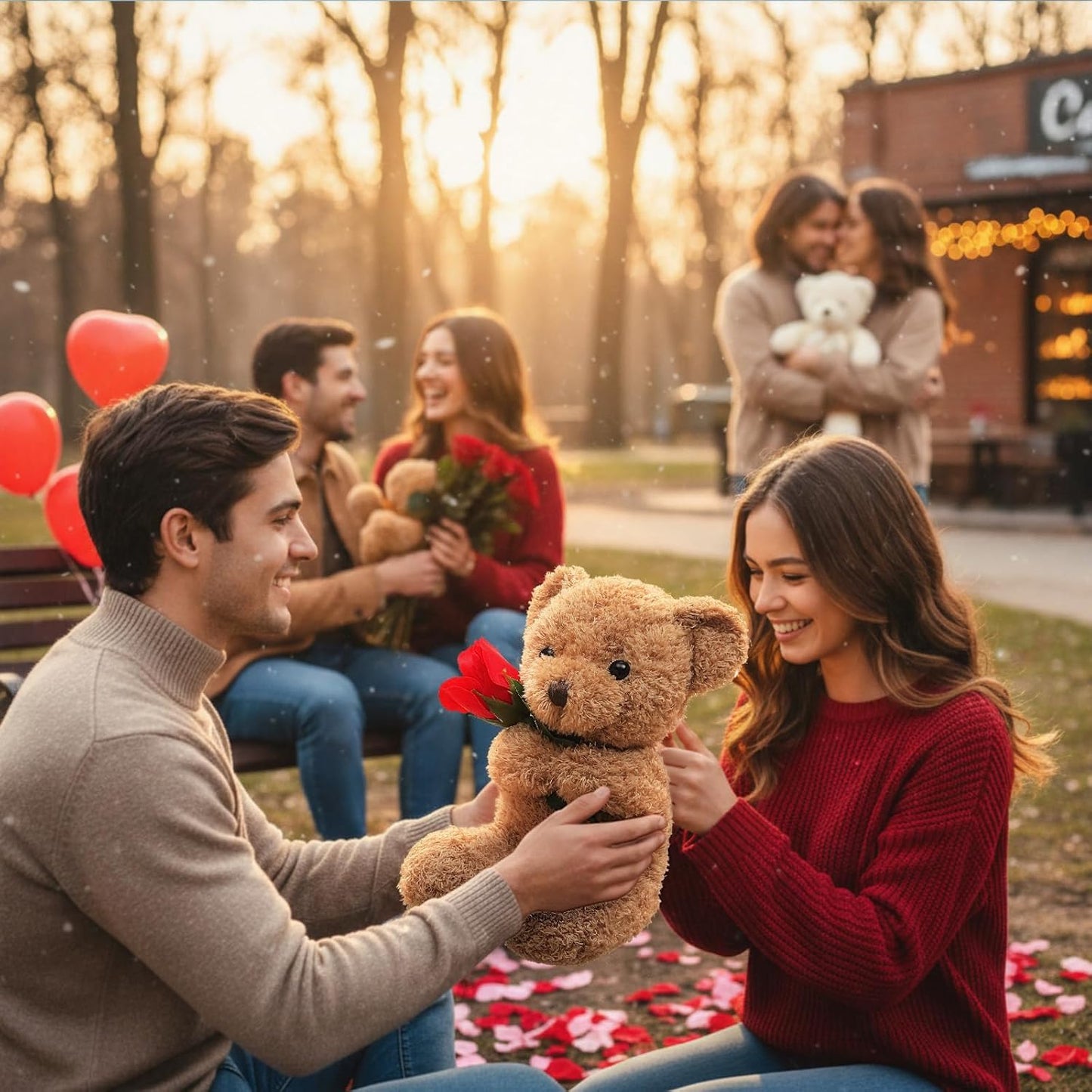 Huggable Bear with Flower