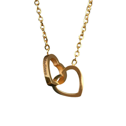 Rose Bear with Necklace – Engraved with Your Names