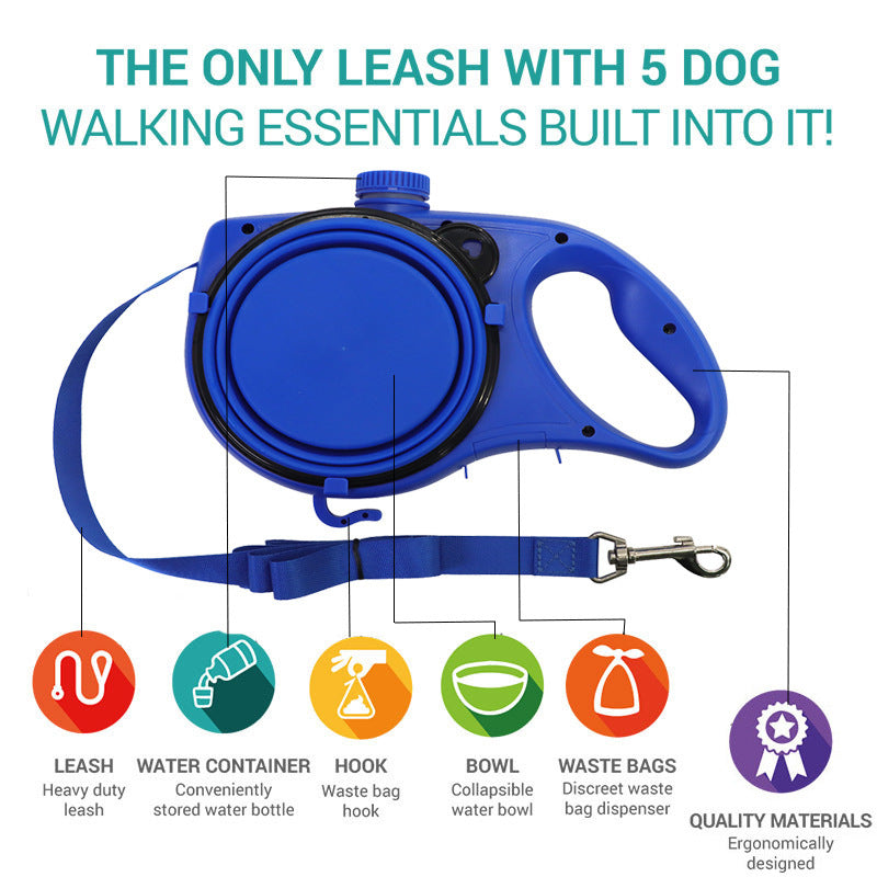 PawSip 5-in-1 Dog Leash