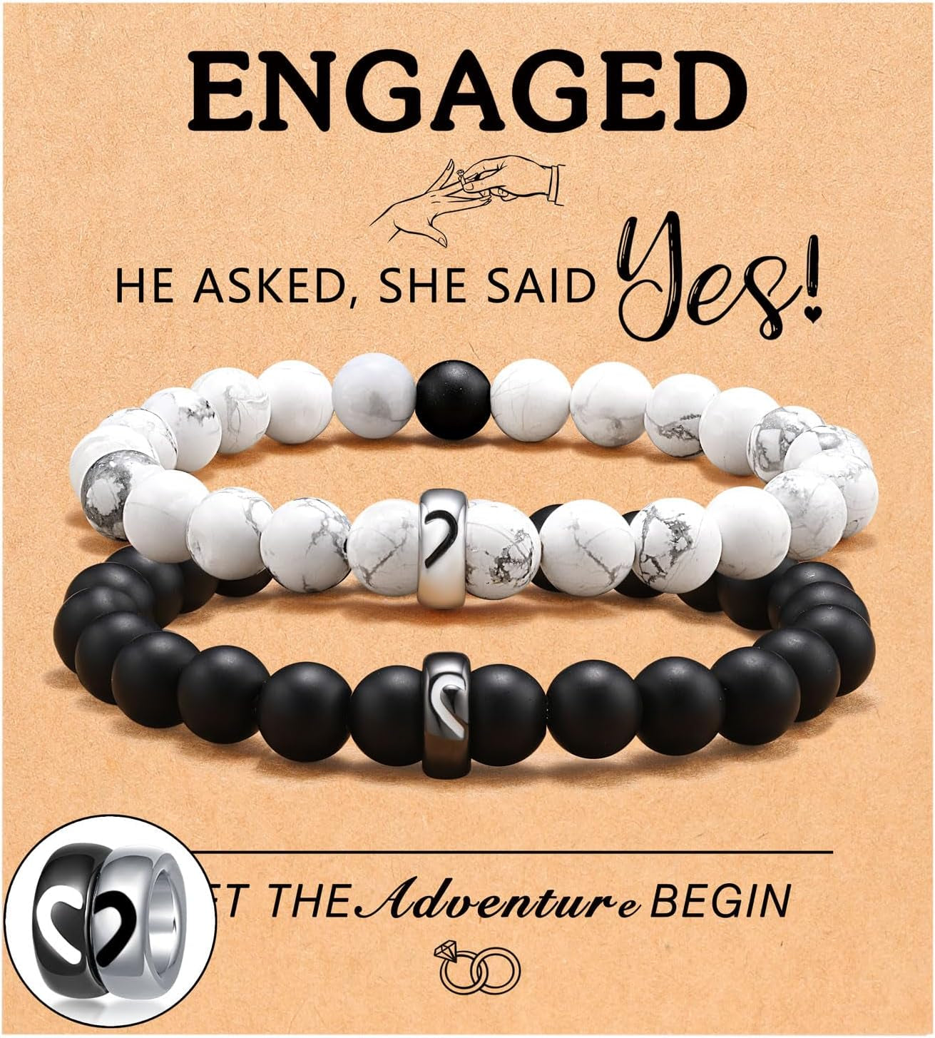 Matching Couple Ring Bracelets 