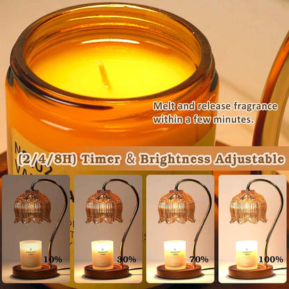 Flower Candle Warmer Lamp with Timer, Dimmable Candle Lamp Warmer, Valentines Birthday Gift for Women Her Mom, House Warming for New Home Decor, Lotus Wax Warmer for Jar Candles